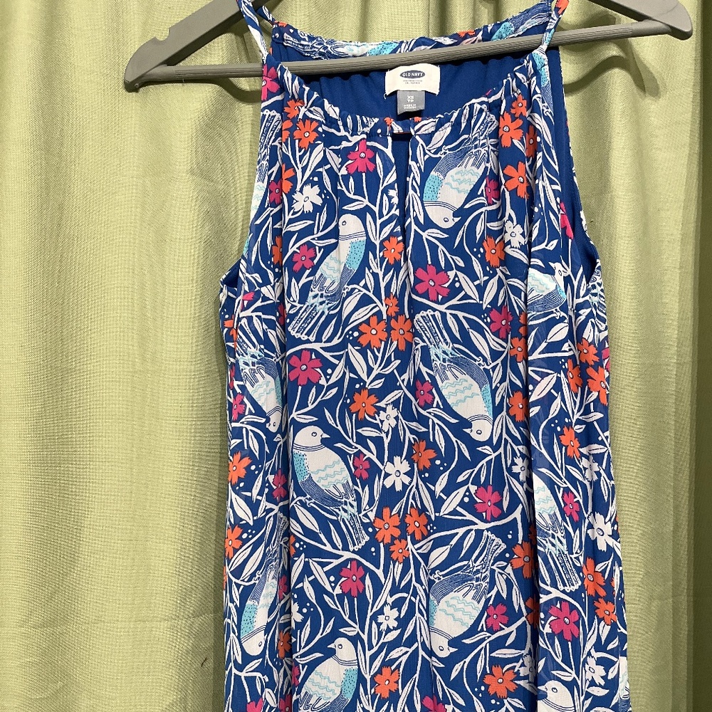 Nice blue dress with little birds